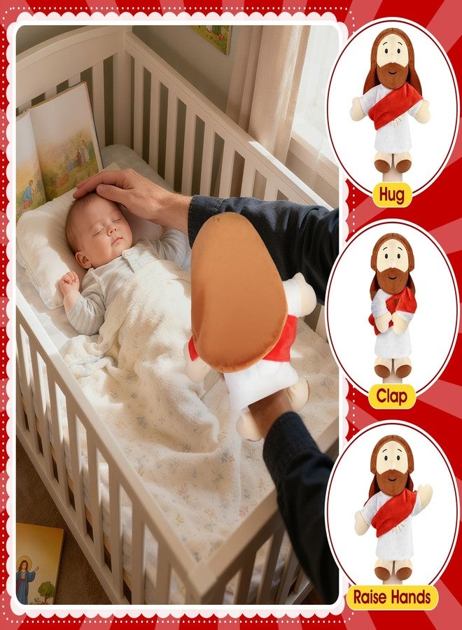 AKAIXI Jesus Hand Puppet, Plush Soft Stuffed Puppets, Red & White, 13Inch, Interactive Religious Play, Christian Toy, Comforting Plushy for All Ages, Gifts Christmas, Baptism, Party - Image 4